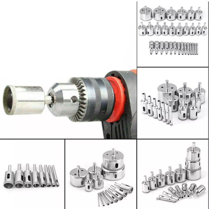 Combo 2 mũi khoan khoét lỗ gạch men, kính, gốm sứ đa năng nhiều kích cỡ