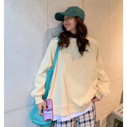 Áo Sweater Nỉ Phối Layer Form Rộng Ulzzang | BigBuy360 - bigbuy360.vn