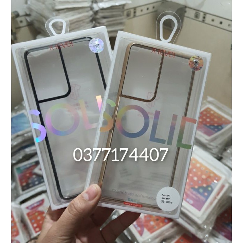 Samsung S21, S21+, S21 Ultra_Ốp lưng X-Level trong viền xi màu siêu đẹp ( Chính Hãng )