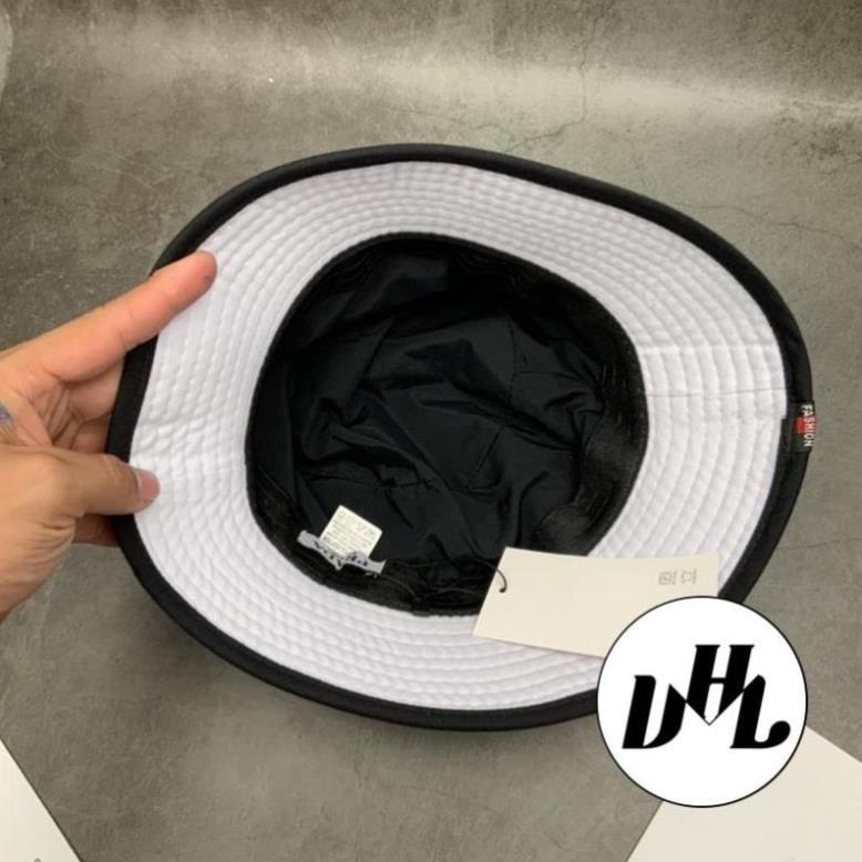 Mũ Bucket Phối Đen Trắng Unisex Mạc PANDA Tam Giác Form Cụp Thời Trang Nam Nữ