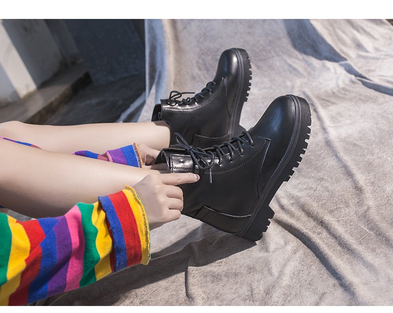 Giày boot cổ cao bằng chất liệu da phong cách Hàn Quốc sang trọng cho nữ | BigBuy360 - bigbuy360.vn