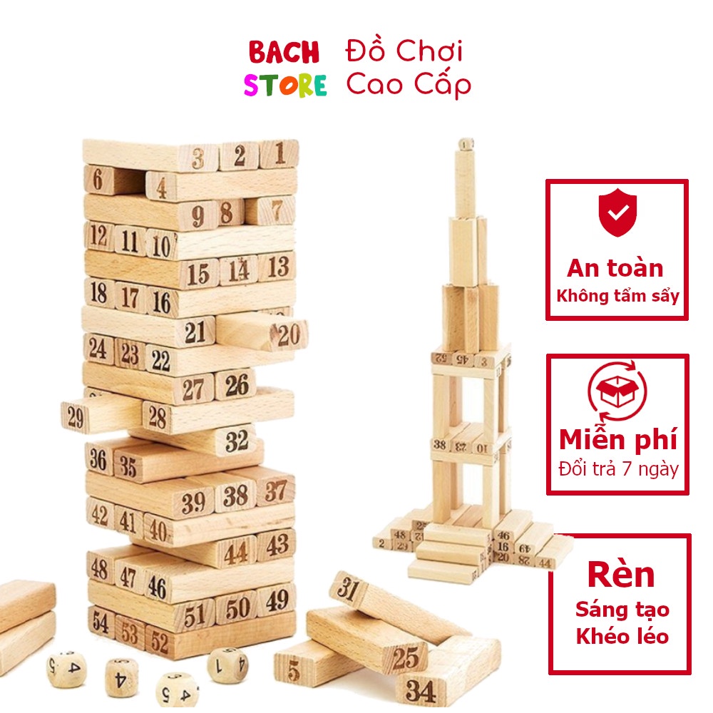 Rút gỗ 54 thanh, không tẩm sấy, an toàn cho bé