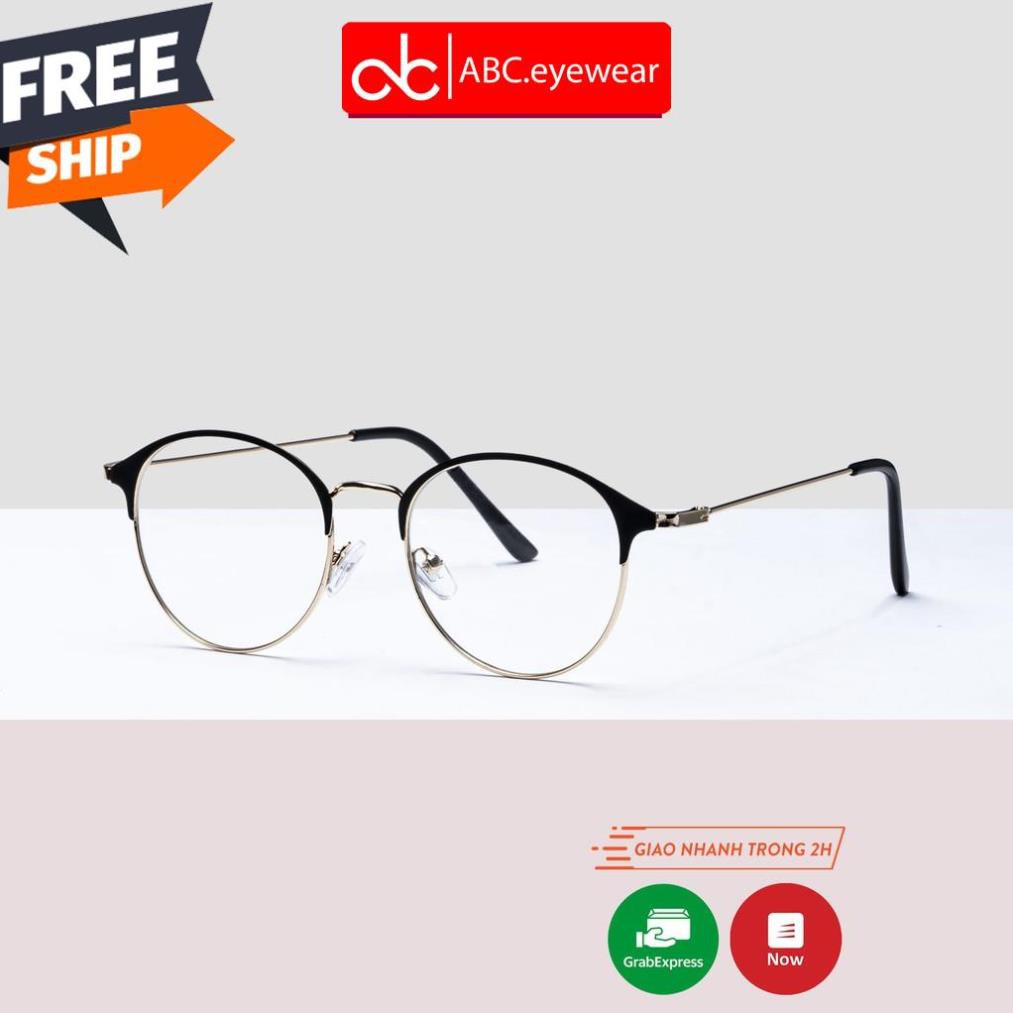 Gọng kính kim loại nam nữ ABCeyewear mắt tròn thanh mảnh phù hợp mặt nhỏ 9181