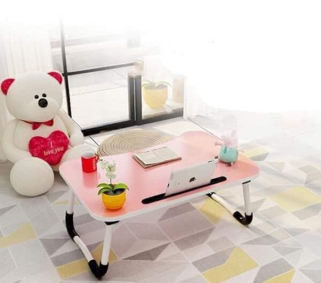 Bàn học có khe cắm, màu : hồng, cà phê,xanh da trời . Kích thước :60x40x28cm. | BigBuy360 - bigbuy360.vn