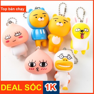 [Deal Sốc 1K] Móc Khoá Gấu nâu, Thỏ trắng, Mông đào,...stiker Kakaotalk