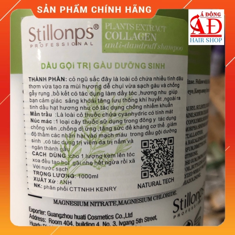 BỘ DẦU GỘI XẢ DƯỠNG SINH PHỤC HỒI MỀM MƯỢT - SẠCH GÀU STILLONPS CHÍNH HÃNG KENRY VALERT