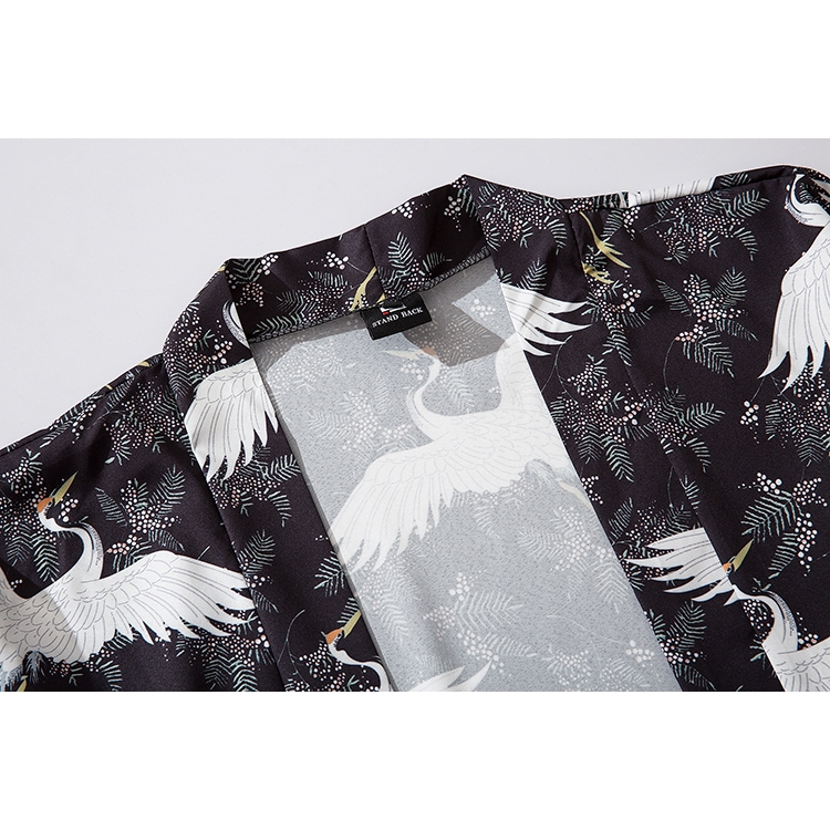 2020 Ins Fashion Swan Kimono Outer Blouse for Women Men Loose Harajuku Beach Japanese Unisex Clothes | BigBuy360 - bigbuy360.vn