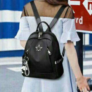 [TẶNG MÓC KHÓA] Balo Nữ Thời Trang Vải Dù Mịn Chống Nước Tốt Nhiều Ngăn Tiện Dụng Phong Cách Hàn Quốc