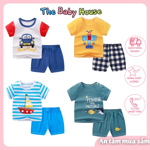 Bộ Quần Áo Cho Bé  𝐅𝐑𝐄𝐄𝐒𝐇𝐈𝐏 Bộ Quần Áo Thun Cotton Thoải Mái Cho Bé