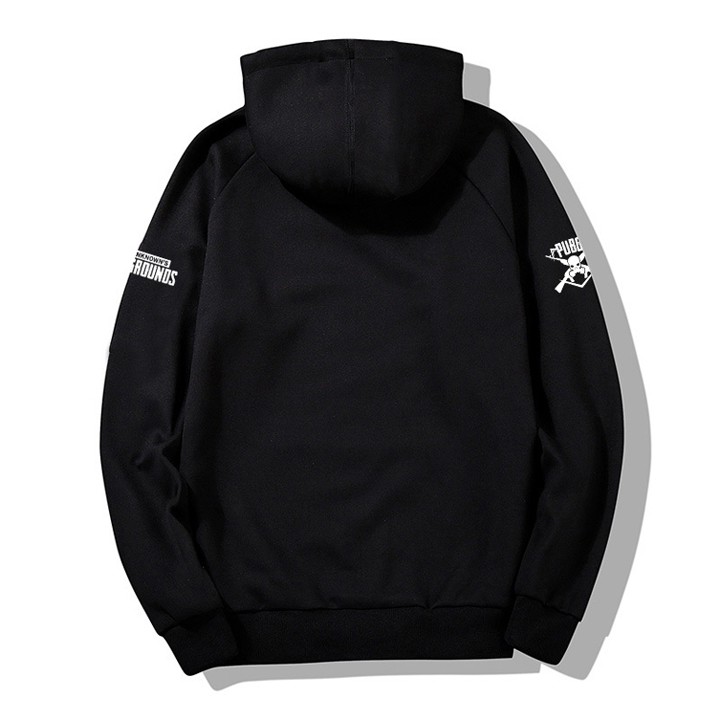 Áo hoodie PUBG unisex black - hoodie cổ chui form rộng màu đen M L XL 2XL 40kg - 85kg