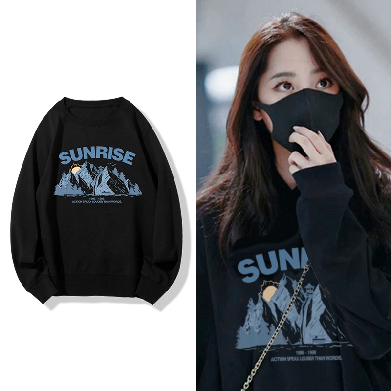 NRVP Áo Hoodie Dáng Rộng Thời Trang Hàn Quốc Đơn Giản Cá Tính Cho Nữ