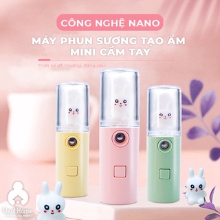 Máy phun sương xông hơi mặt Nano mini cầm tay bò sữa và thỏ dễ thương