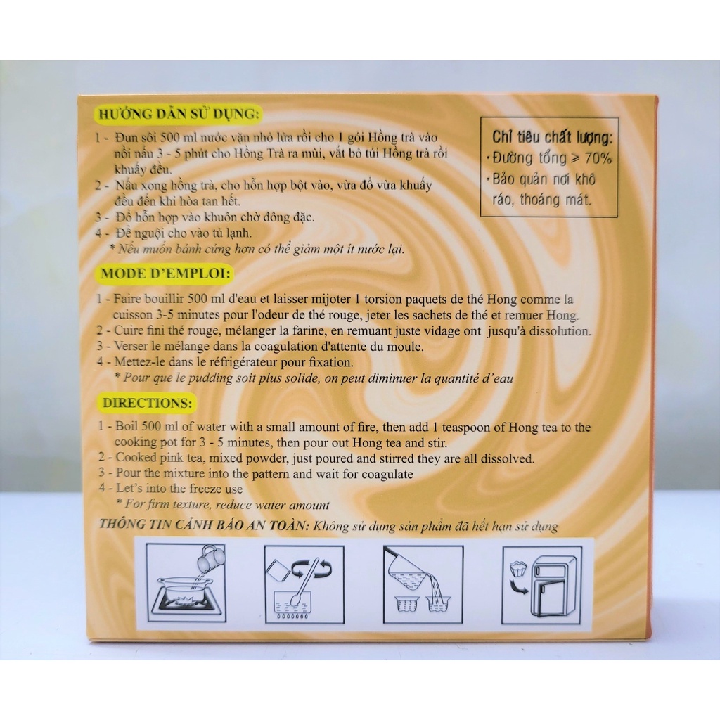 [Hộp 140g – HỒNG TRÀ SỮA] BỘT THẠCH RAU CÂU PHA SẴN [VN] 3K Agar Milk Tea Flavour
