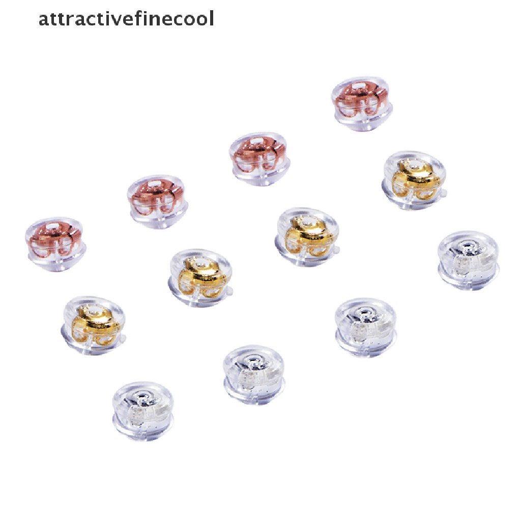 Set 10 Nút Chặn Bông Tai Bằng Nhựa Mềm Trong Suốt Tiện Dụng