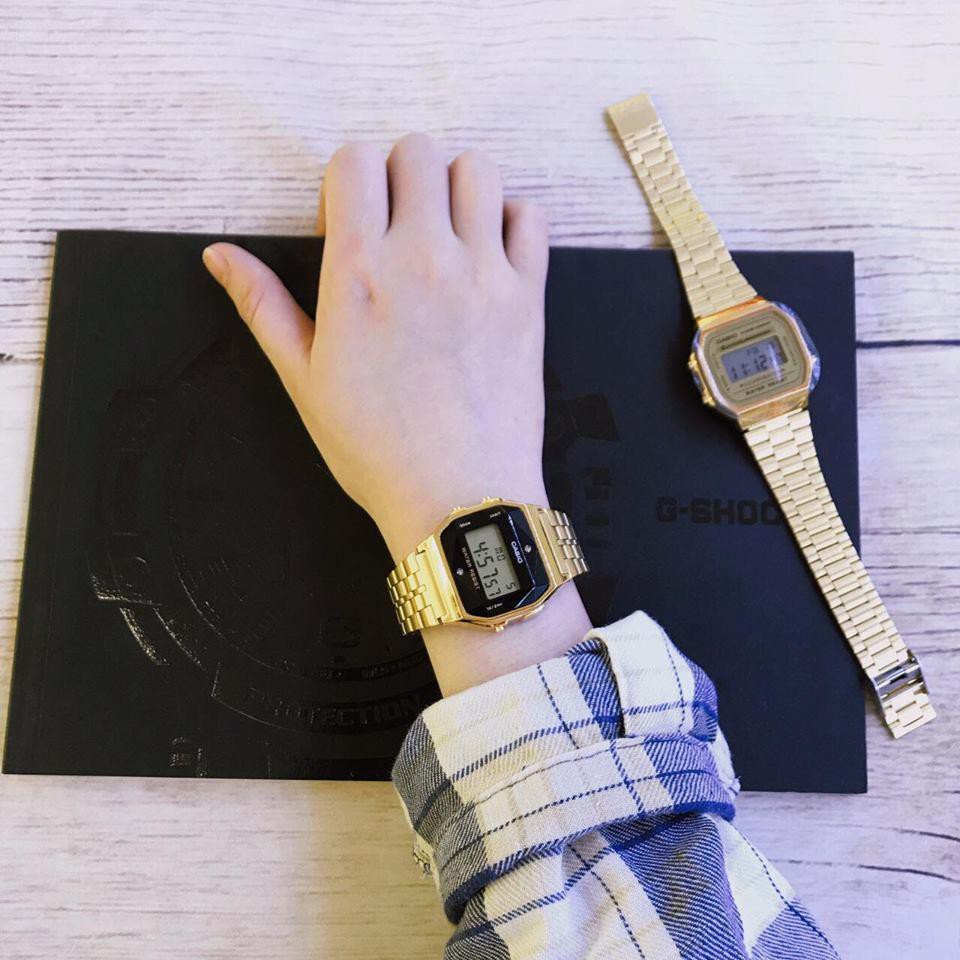 Đồng hồ dây kim loại chính hãng Casio A159WGED-1DF