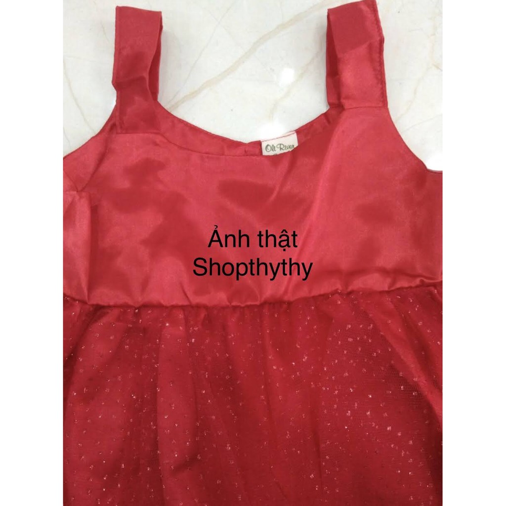 Váy đỏ giả kiểu sườn xám dành cho bé gái