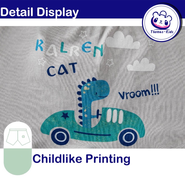 Quần Lót Boxer Cotton In Họa Tiết Khủng Long Vui Nhộn Thời Trang Cho Bé Trai 3-12 Tuổi