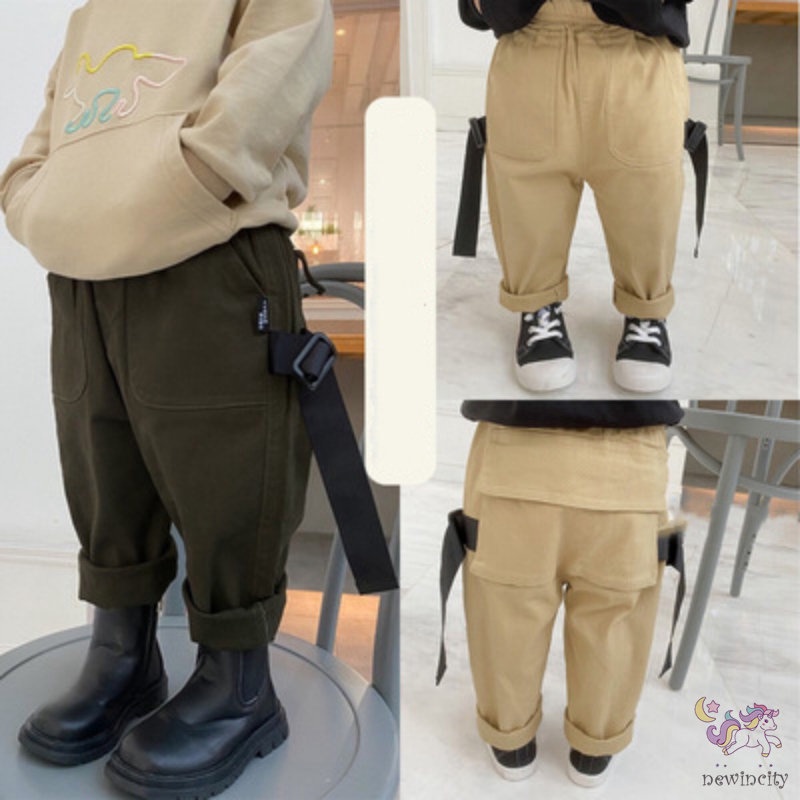 Quần dài phối túi chất liệu mềm mại phong cách thời trang hàn quốc cho bé trai