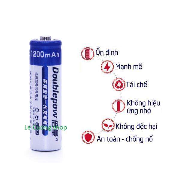 Combo 100 viên Pin Sạc AA 1200mAh  Doublepow chuyên MIC không dây ,máy đo huyết áp ,đồ chơi ...