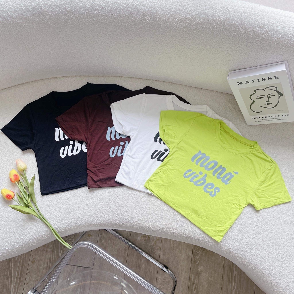 Áo thun croptop Mona Vibes ôm body N alohashop91
