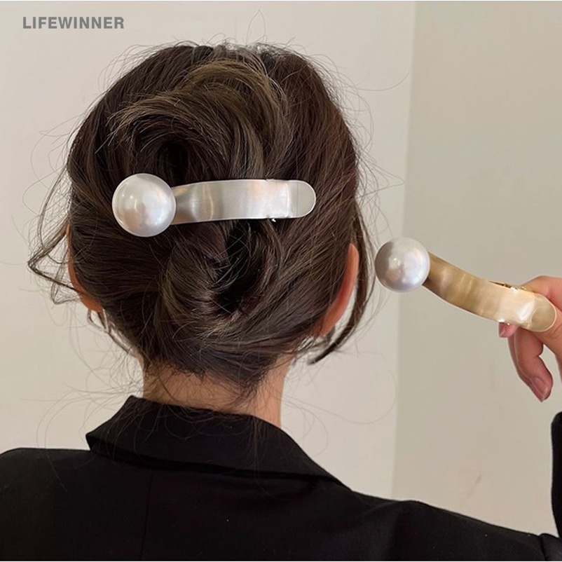 Kẹp Tóc Càng Cua Đính Ngọc Trai Giả Cho Nữ