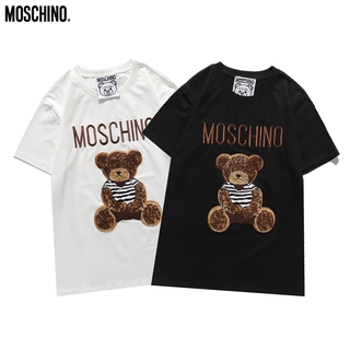 Áo Thun Tay Ngắn Thêu Chữ Moschino Thoải Mái Cho Nam Và Nữ