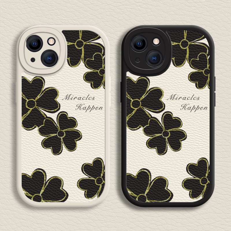 Ốp Điện Thoại Mềm Họa Tiết Cỏ Bốn Lá Cho iPhone 6 / 7 / 8 Plus / X / XR / Xs Max 13 / 12 / 11 Promax