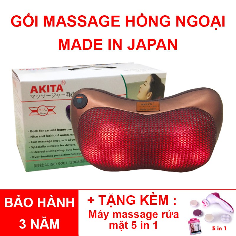 Gối Massage Hồng Ngoại Akita 6Bi Nhập Khẩu Nhật Bản