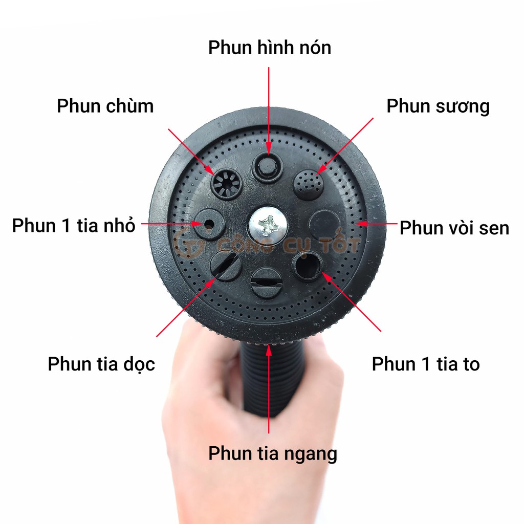 Vòi xịt nước tưới cây rửa xe 8 chế độ