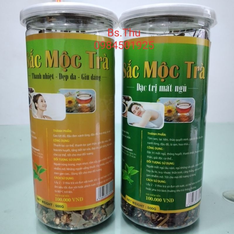 SẮC MỘC TRÀ - thức uống hỗ trợ ngủ ngon; đẹp dáng; lợi sữa, thanh lọc cơ thể hộp 500gr