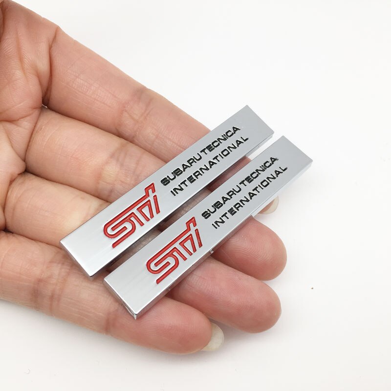2 chiếc ❥ ❈ logo STI kim loại cho Subaru XV Legacy Forester Impreza WRX STI Trang trí thân xe biểu tượng ô tô Fender huy hiệu bên Miếng dán