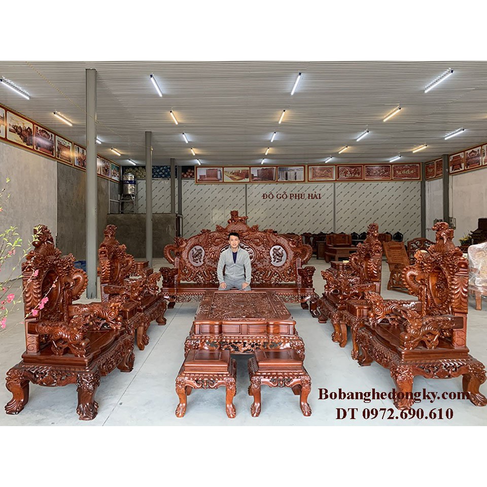 Bộ Rồng ĐỈnh Gỗ Hương Đá Siêu Vip