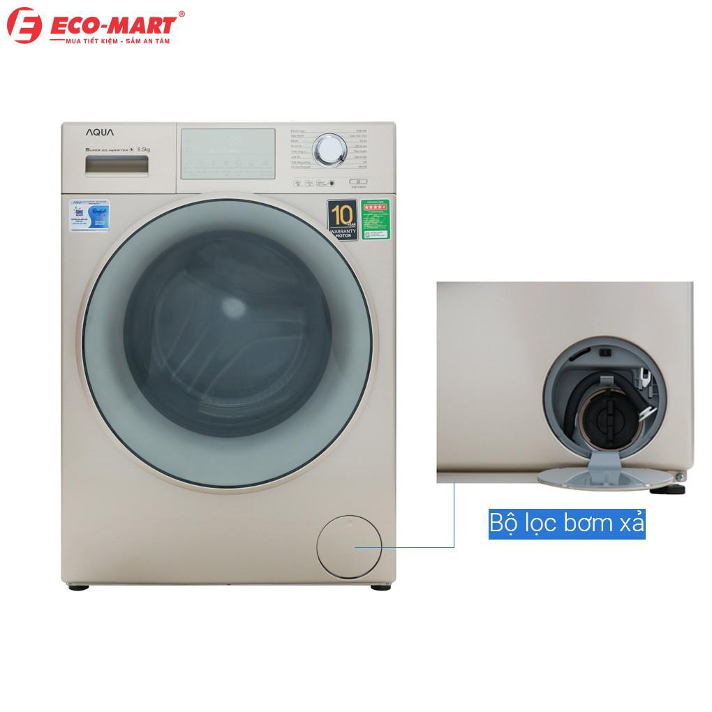 Máy giặt Aqua cửa ngang 9.5 kg màu vàng AQD-D950E.N