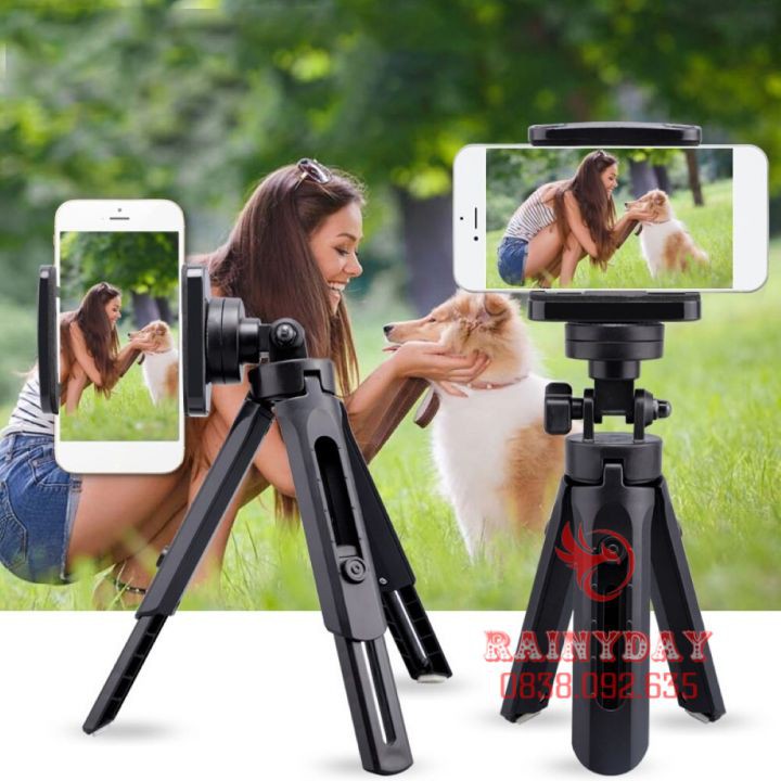 Chân đỡ điện thoại, tripod mini để kẹp điện thoại máy ảnh 3 chân livestream quay phim video chụp ảnh