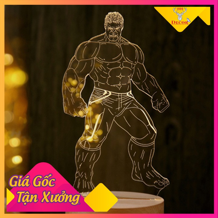 Đèn ngủ 3D Iron Man và Hulk  dễ thương để phòng trí , sản phẩm đèn ánh sáng led dịu đèn ngủ ban đêm , quà tặng sn