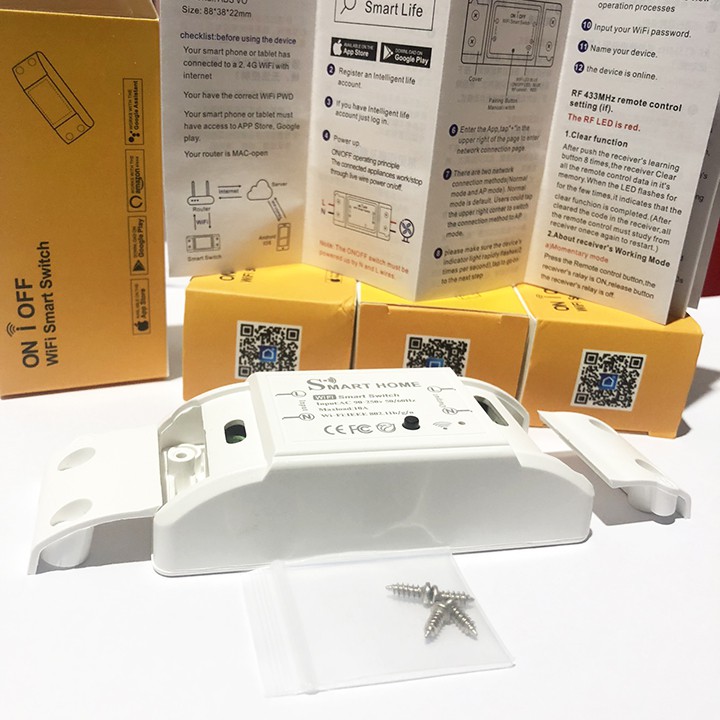Công tắc điều khiển wifi từ xa thông minh Smart Home - bản mới