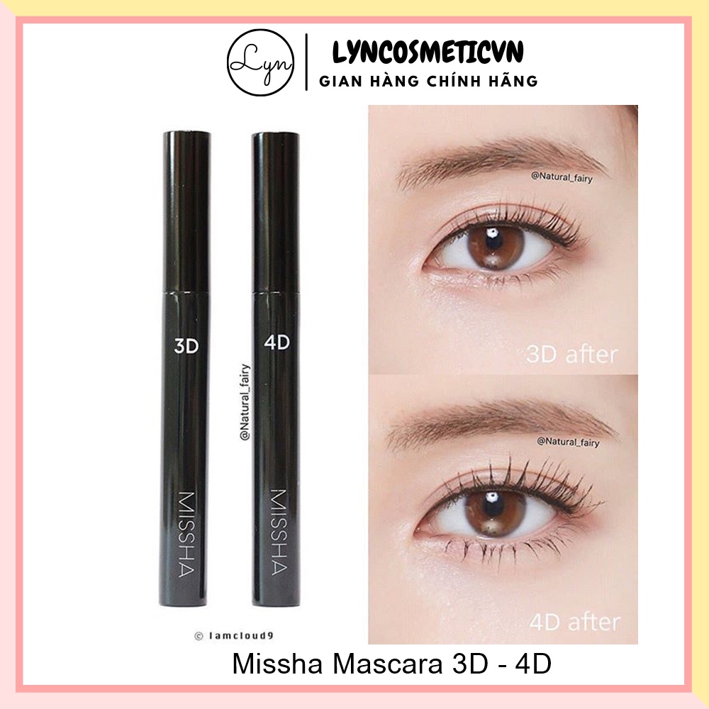 Mascara Làm Dày Mi Không Lem Missha 3D - 4D Mascara 7g