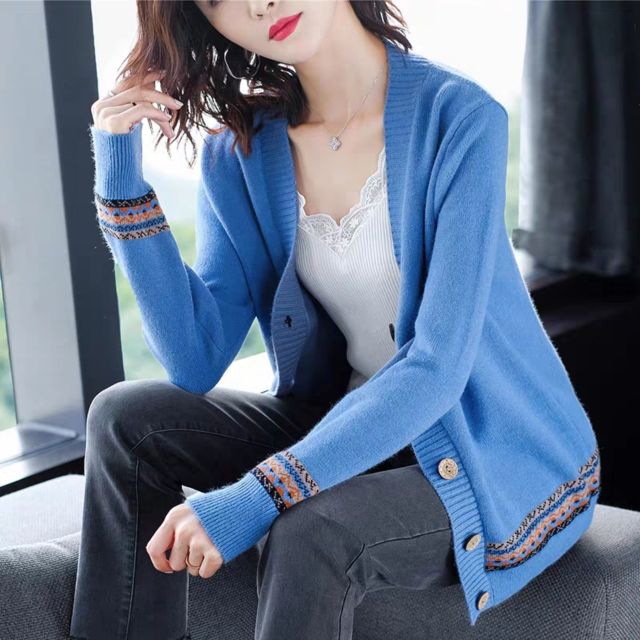 áo khoác len cardigan nữ họa tiết thổ cẩm