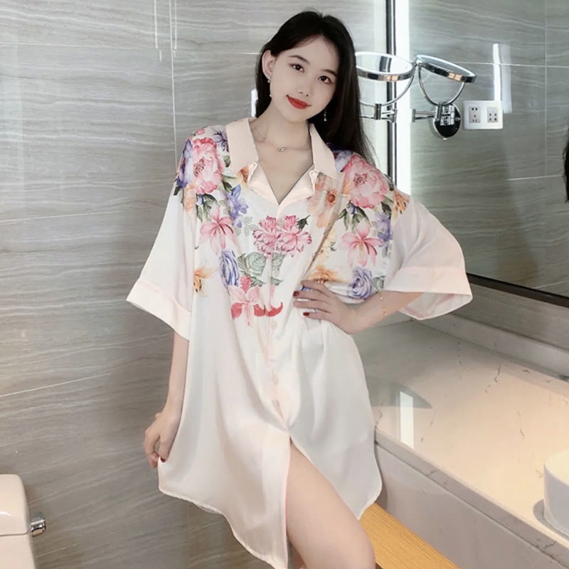 Đầm Ngủ Lụa Mỏng Dáng Rộng Thoáng Khí Thời Trang Mùa Hè Cho Mẹ Bầu