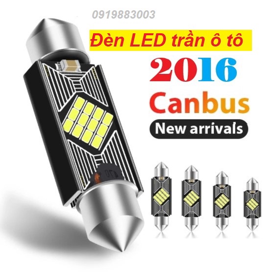 Đèn LED trần ô tô 31mm 36mm 39mm 41mm siêu sáng CANBUS 9SMD2016