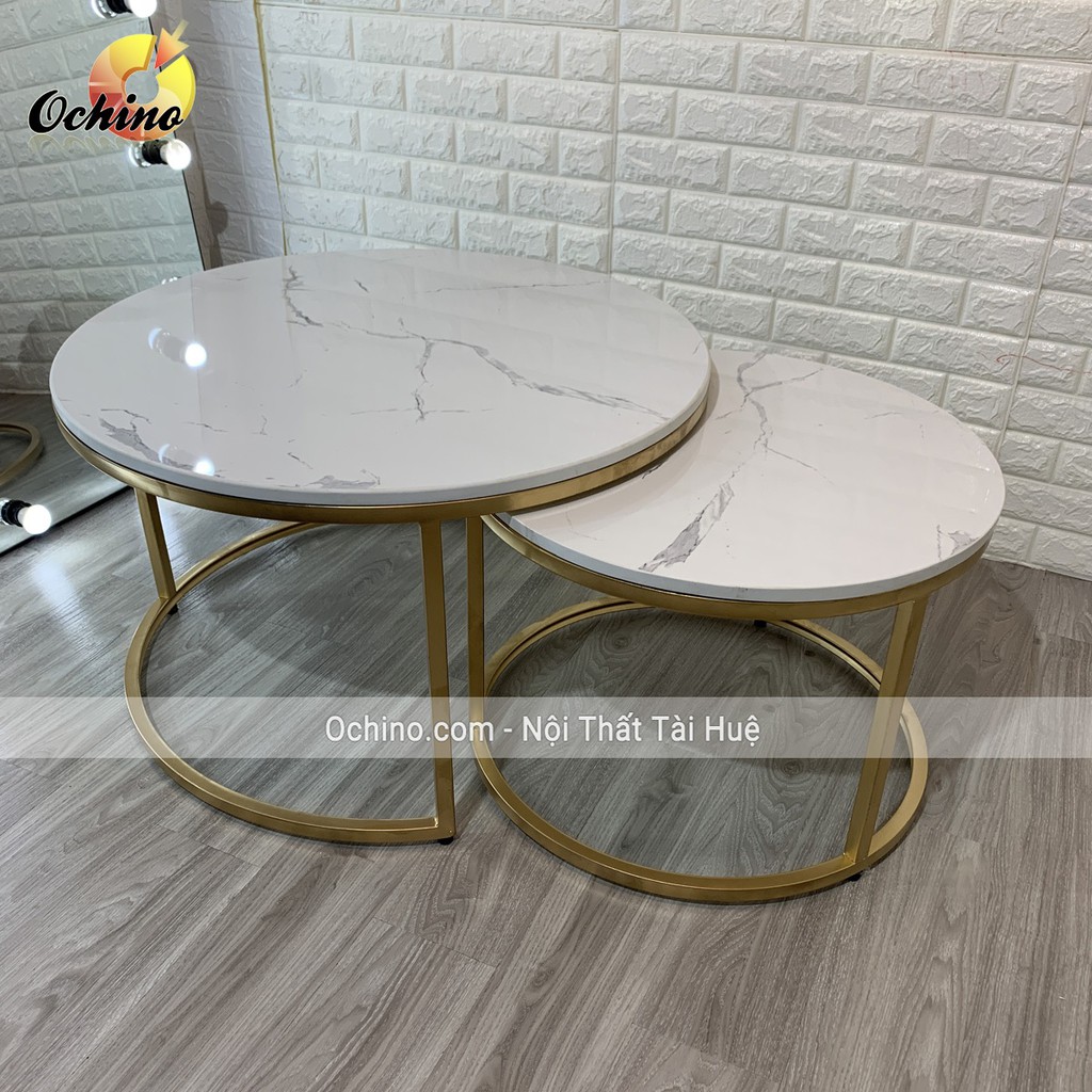 Bàn Trà Đôi mặt đá cao cấp để Sofa Phòng Khách và Quán ( Hàng có sẵn)