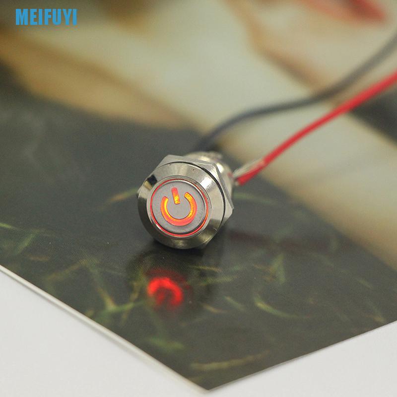 Công tắc nguồn đèn LED 12mm 12V màu đen bằng kim loại chống thấm nước