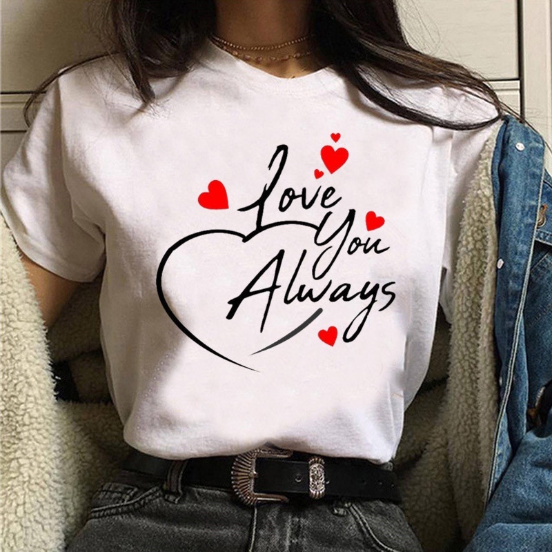 Áo thun, Đồ đôi, Áo cặp in hình chữ LOVE YOU ALWAY cotton dày dặn, co giãn, dễ thương, đi chơi, du lịch đều hợp