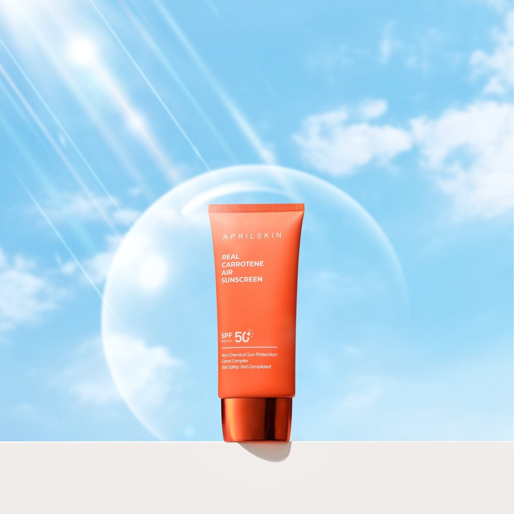 Kem chống nắng cà rốt Aprilskin Real Carrotene Air Sunscreen 50ml + Tặng 1 Tinh chất cà rốt mini Aprilskin 10ml