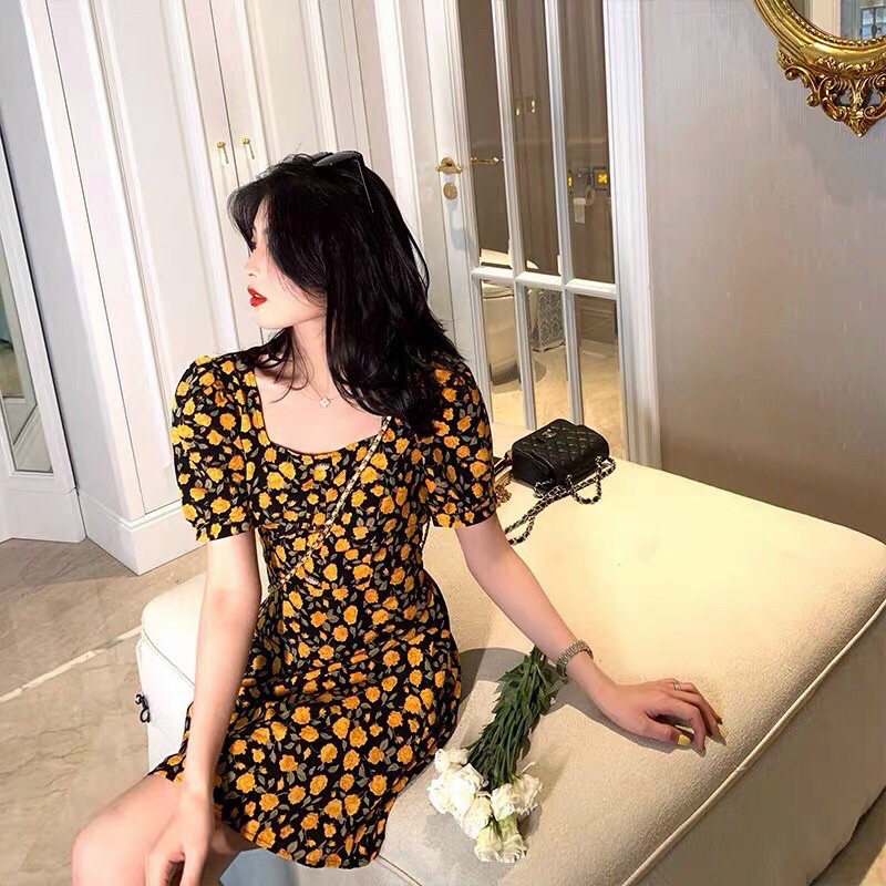 Đầm Hoa Nhí Buộc Nơ Sau GenY Váy Nữ Hoa Chất Voan Siêu Xinh | BigBuy360 - bigbuy360.vn