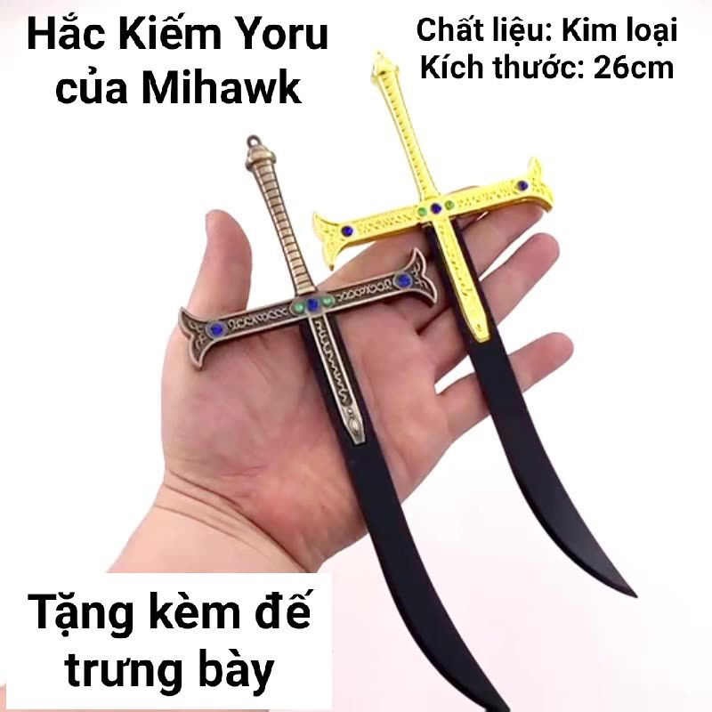 (26cm) Mô hình trưng bày Hắc Kiếm của Mihawk trong One Piece Bằng Hợp Kim Không Gỉ
