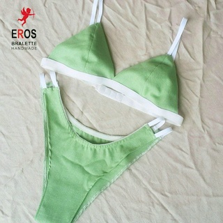 Bộ áo lót bralette basic vải linen