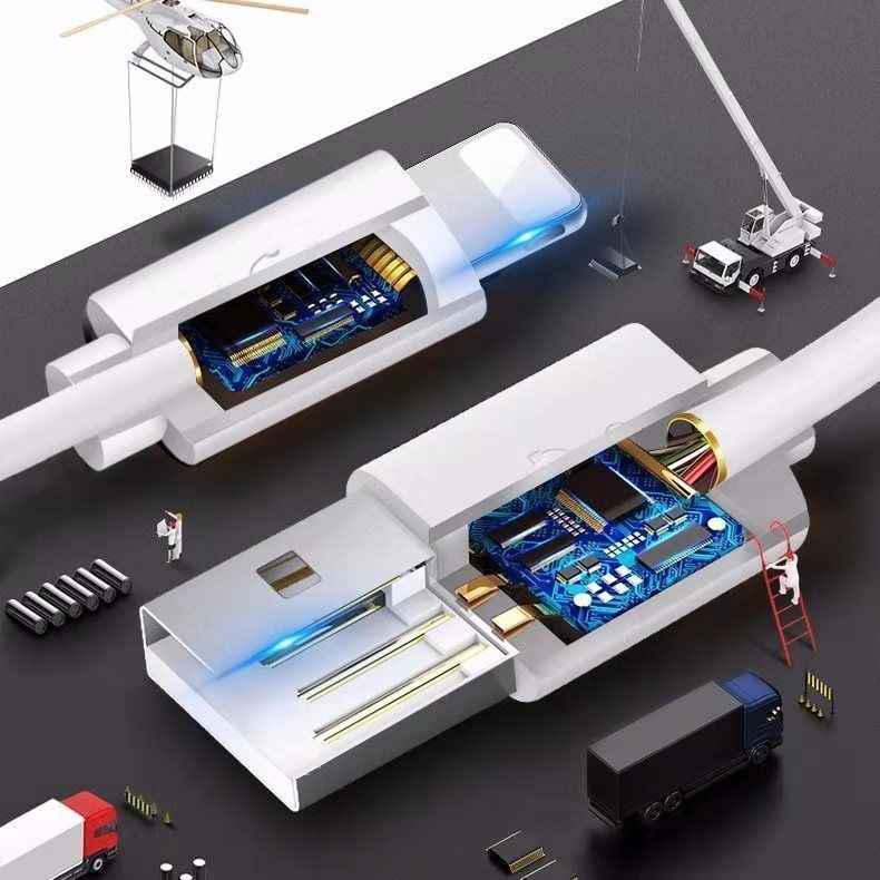 Dây cáp sạc nhanh màu trắng thích hợp cho Android Type-C Micro và các giao diện khác