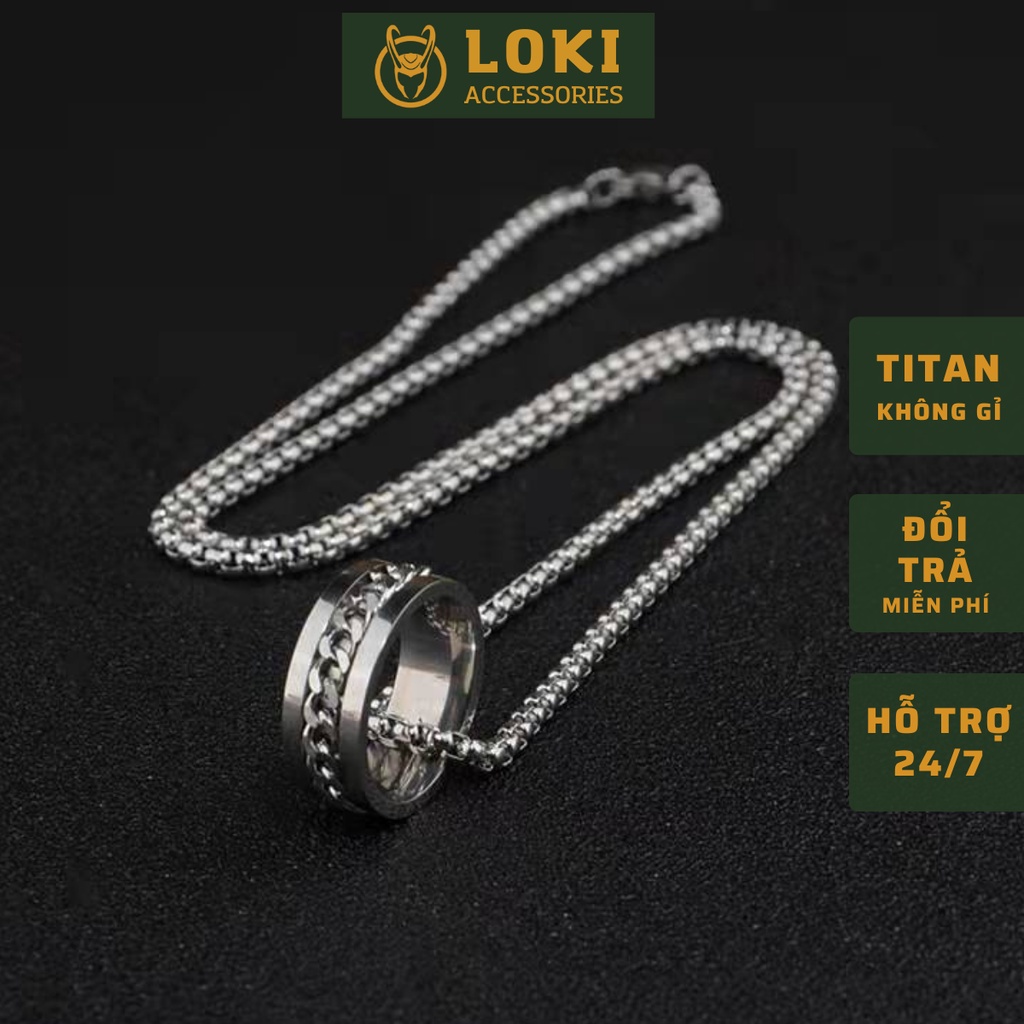 Vòng cổ nam dây chuyền màu bạc nam nữ unisex Loki Accessories Titan đẹp phụ kiện thời trang - VÒNG CỔ TIN