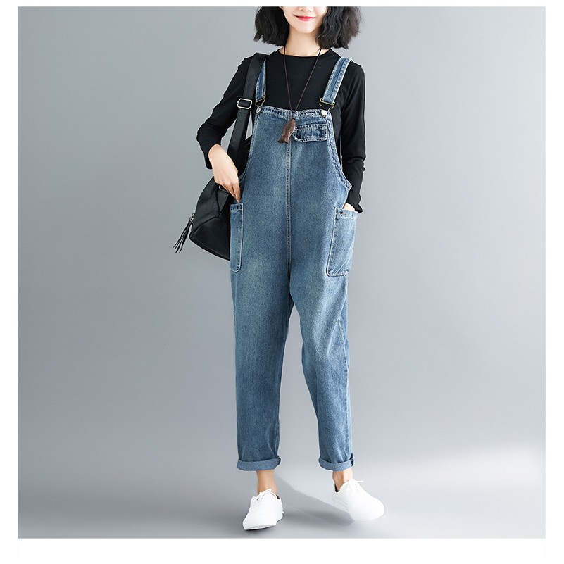 Quần Yếm - Quần Yếm Jean Cotton Nữ - Quần Yếm Dài, Form Rộng - Mẫu Mới Nhất 2019 | BigBuy360 - bigbuy360.vn